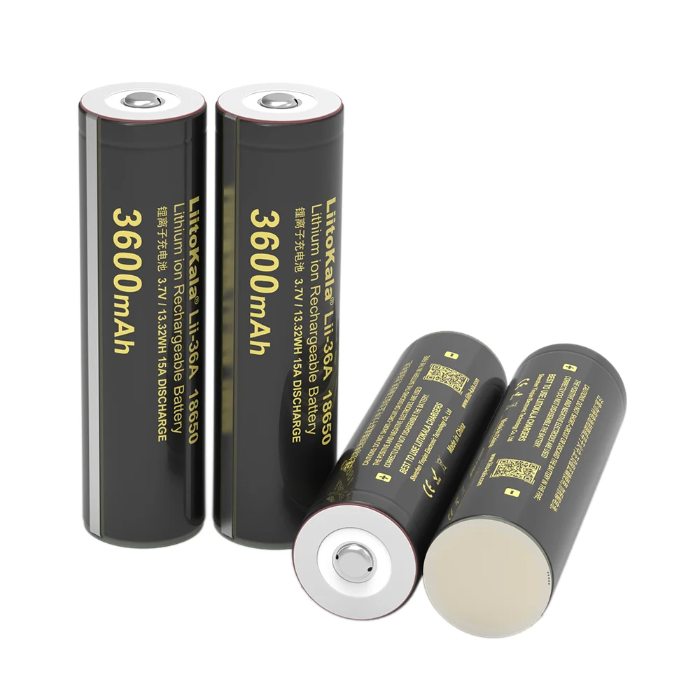 Оригинальная литиевая аккумуляторная батарея LiitoKala LII-36A 3600 мАч 18650 3,7 В с защитной платой печатной платы для аккумуляторов фонариков