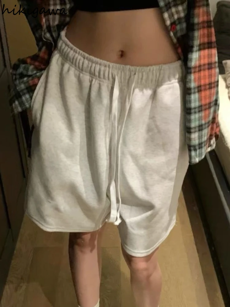 

Streetwear Womens Shorts Casual Loose Straight Thin Y2k Pants 2025 New Bottoms Fashion Summer Shorts Pantalones Cortos De Mujer