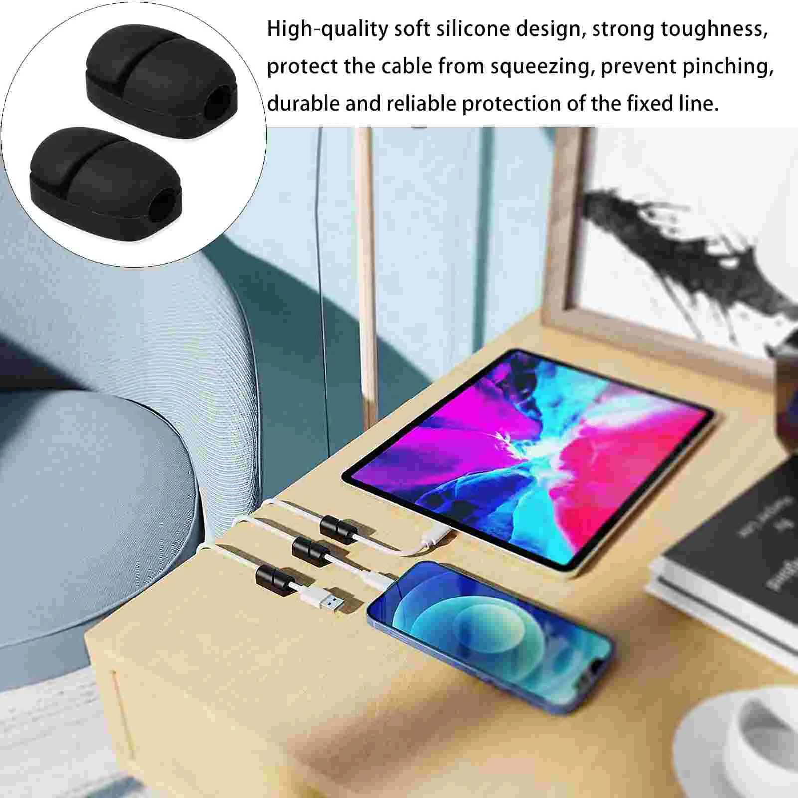 10 Pcs Cable Manager Organizer Stand Electric Wire Self-adhesive Management Clips Silica Gel Holder Thread