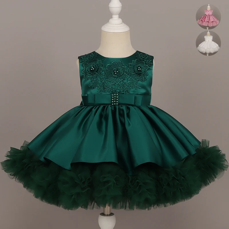 Baby Christmas Dress Ruffle Flower Dress For Kids Birthday Evening Wedding Party Luxury Ball Gown