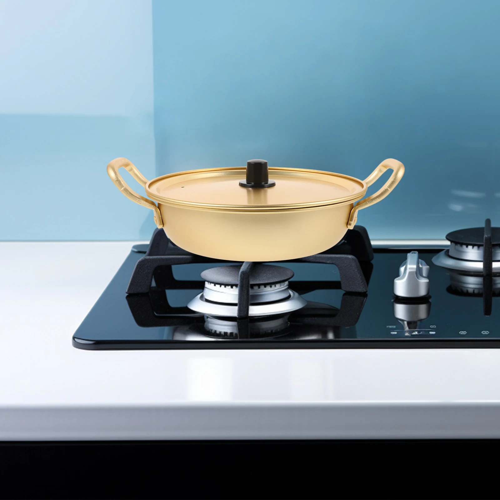 

1pc Instant Noodle Pot Aluminum Korean Ramen Pans Cooking Cooker Portable Stockpot Nonstick Easy Clean Heat Retention Kitchen