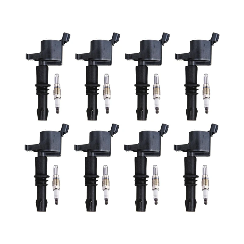 8PCS Ignition Coils + 8PCS Spark Plugs For Ford F150 Truck V8 5.4L 2005-2007 DG511 SP515 SP546 3L3Z12029BA