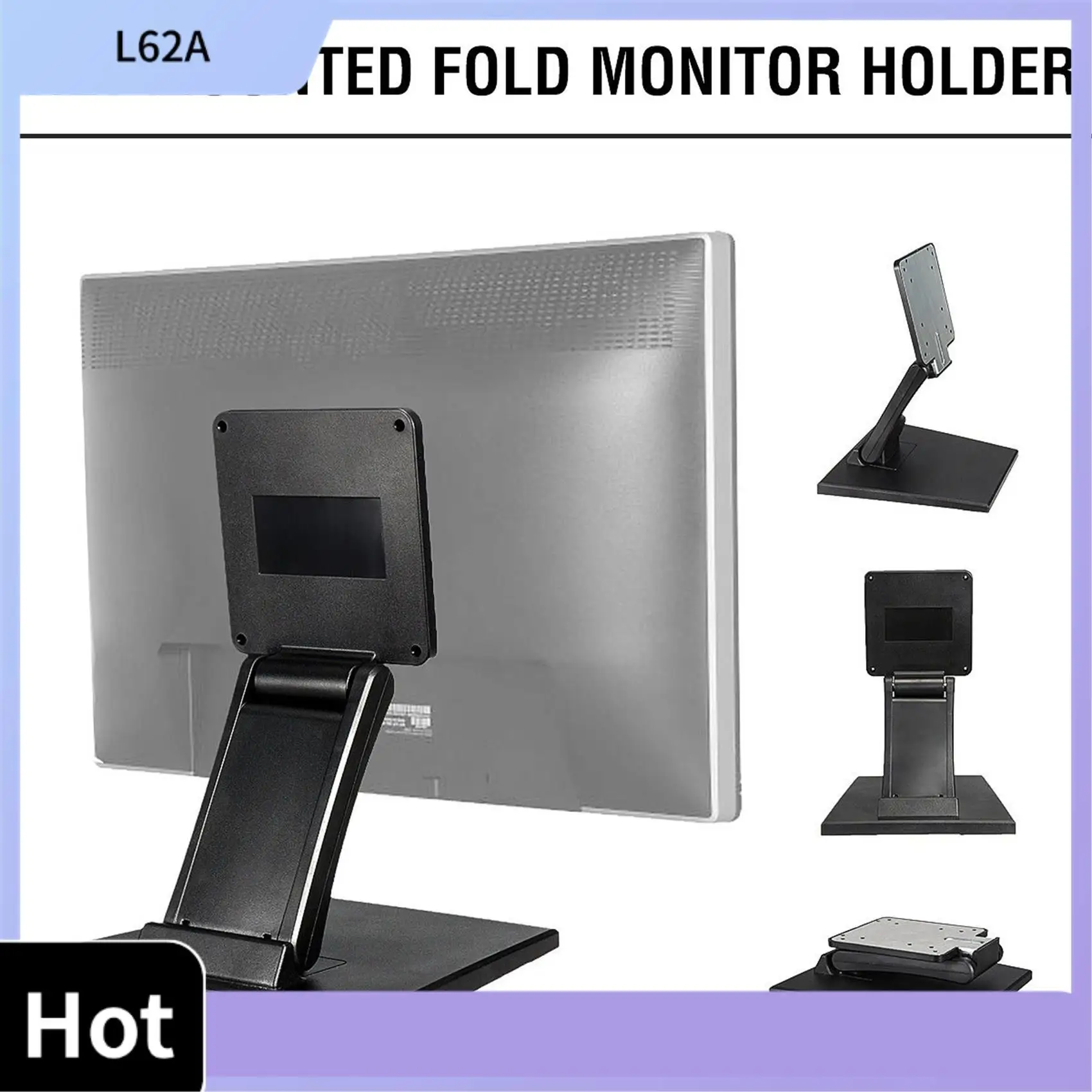 

L62A 2X Tilt Mounted Fold Monitor Holder Vesa 10Inch-27Inch Lcd Display Press Screen Stand