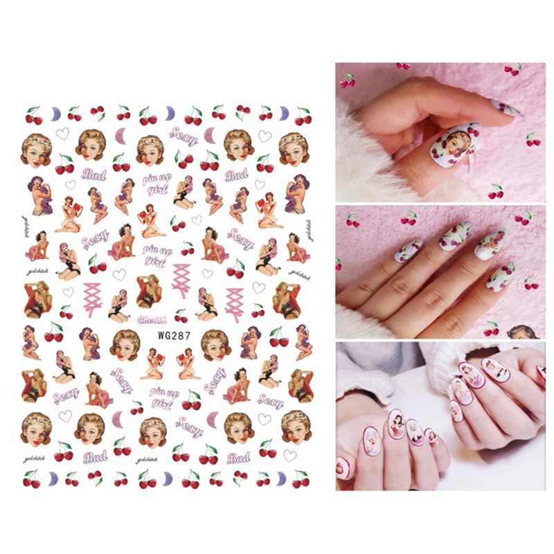 10PCS Disney ยี่ห้ออะนิเมะสติกเกอร์ติดเล็บชุดพีช Monroe Little Angel Self-กาว Perlengkapan Nail Art ตกแต่งเล็บ Slider