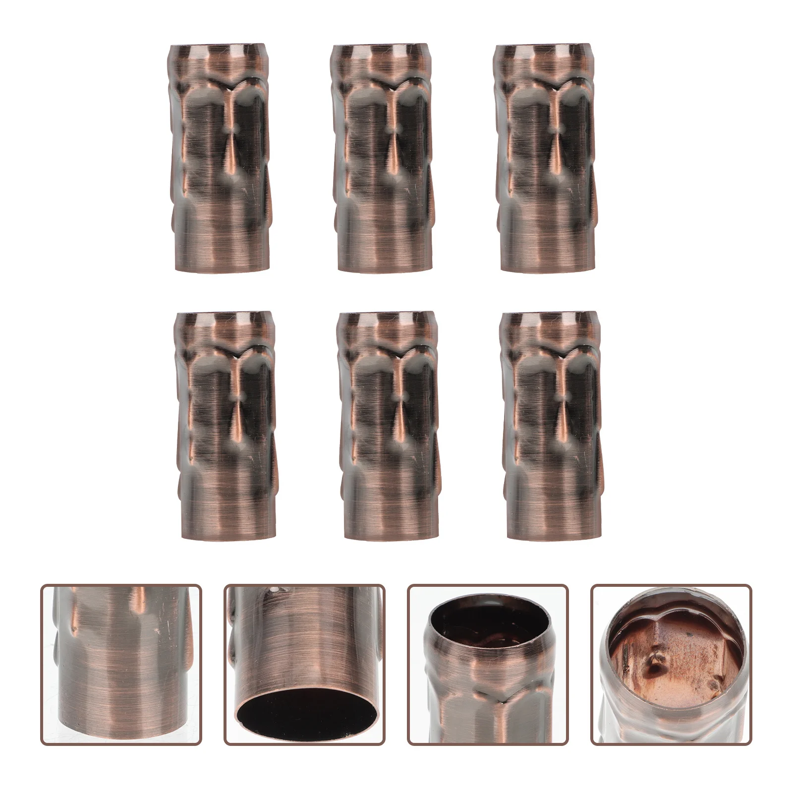 

6pcs Tear Pattern Chandelier Lamp Holder Sleeves Iron Lighting Accessories For Diy Cover Bulb Base Sleeve Led Light Tube