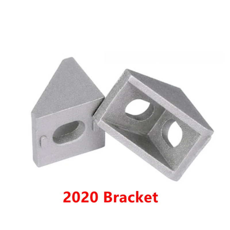 

50pcs 2020 Brackets Corner fitting Angle aluminum 20x20x17 L Connector bracket fastener for 2020 Industrial Aluminum Profile