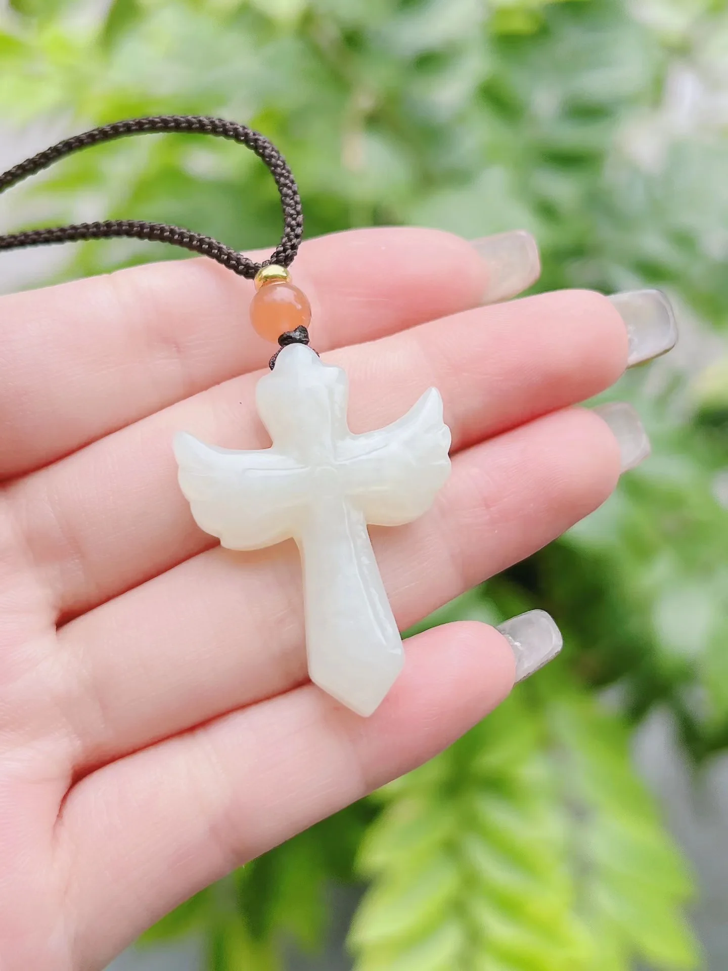 New exquisite Hetian Jade Cross Pendant Jewelry 3247#