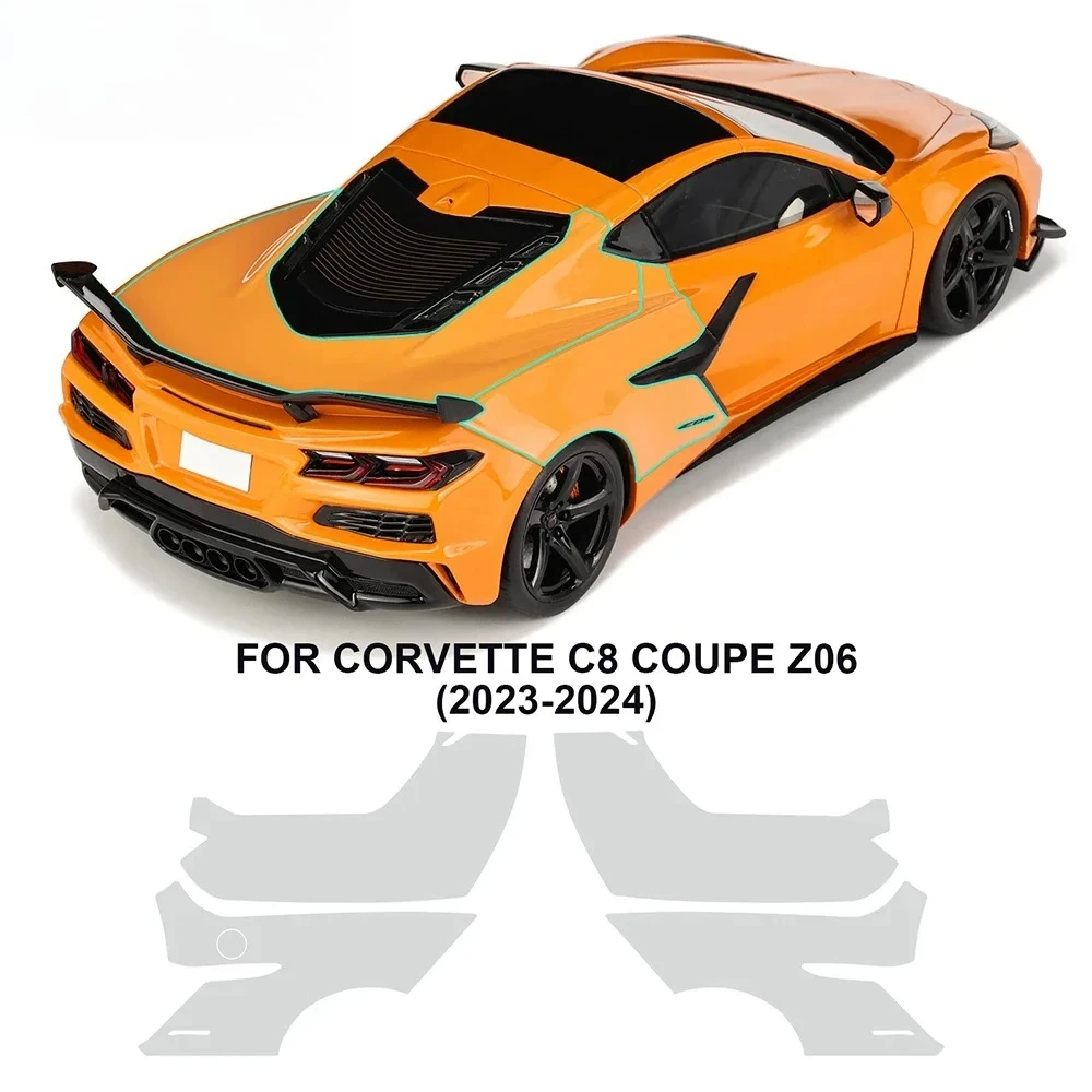 Car Paint Protection Film for Corvette C8 Coupe Z06 2023 2024 2025 Body Sticker PPF Transparent