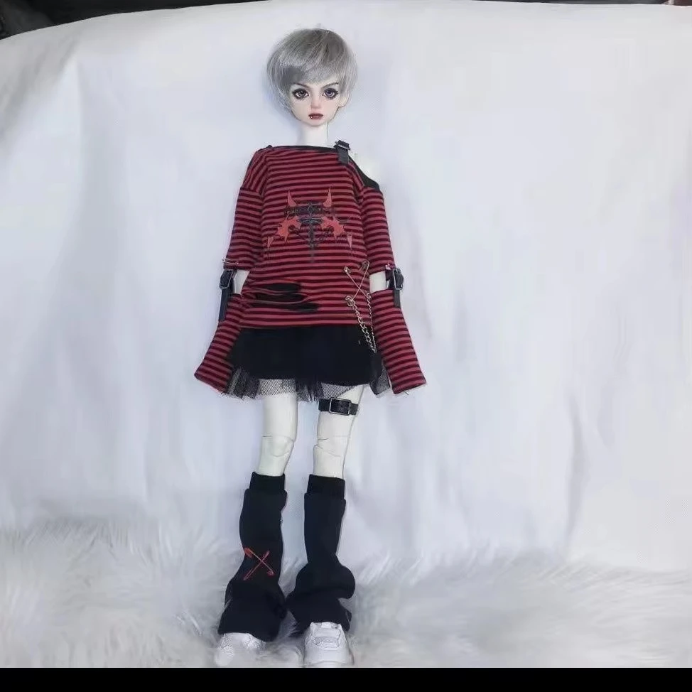 1/4 /6 Bjd Doll Clothing Subcultural Style Long Sleeve+Shorts+Leg Rings+Leg Cover Girl Dress Up Toy Bjd Doll Accessories No Doll