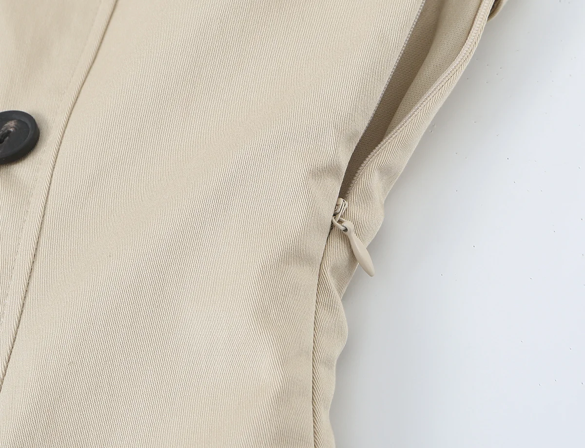KONDALA Schickes Khaki Herbst-Minikleid für Damen Mode 2026 Sexy Party Trägerloses Kleid Figurbetontes Ärmelloses Sexy Modernes Freizeitkleid – Detail 7