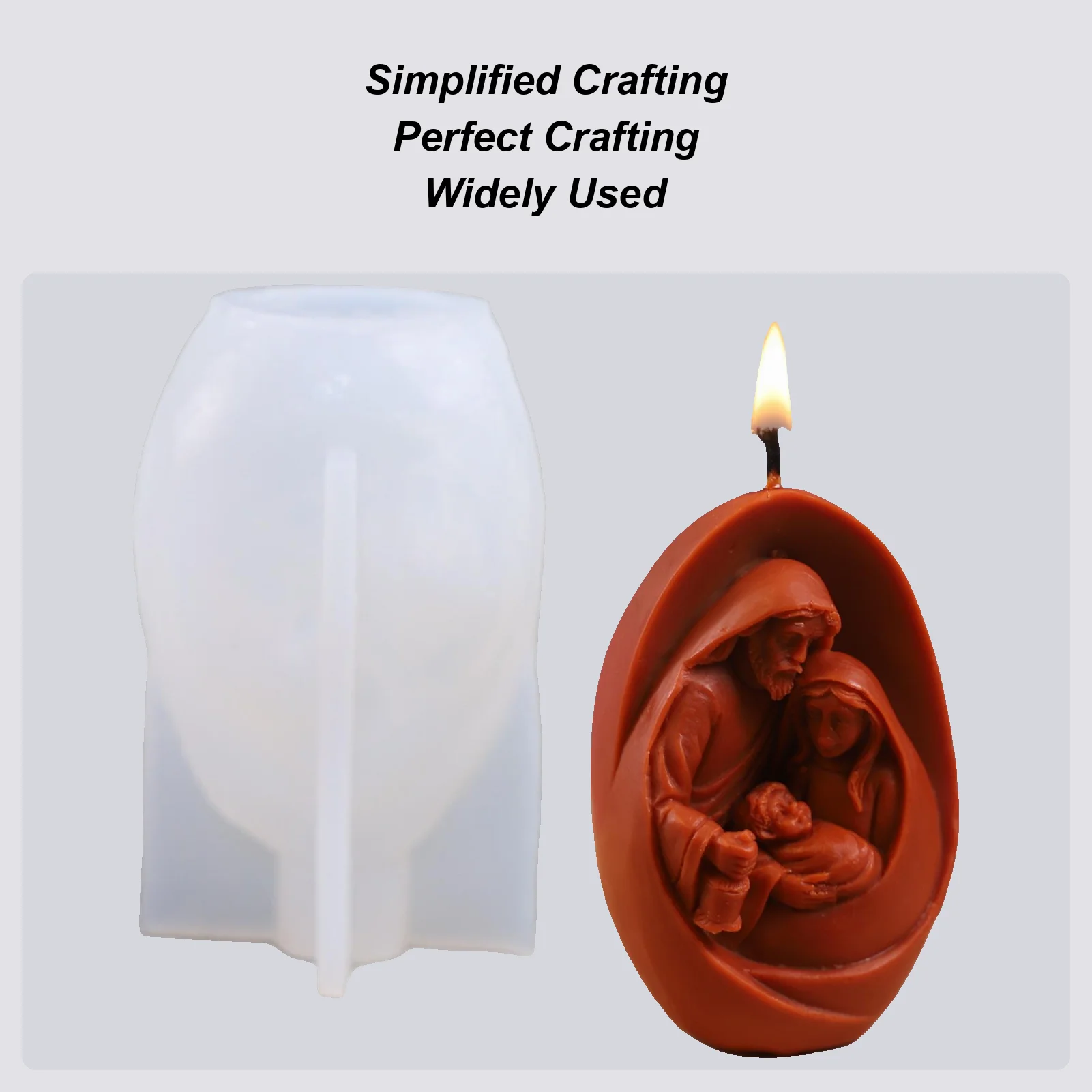 

Формы для рождественских свечей, 3D форма для рождественских свечей в форме Иисуса, легко снимаемые, термостойкие формы для свечей для ароматерапии, восковая помадка