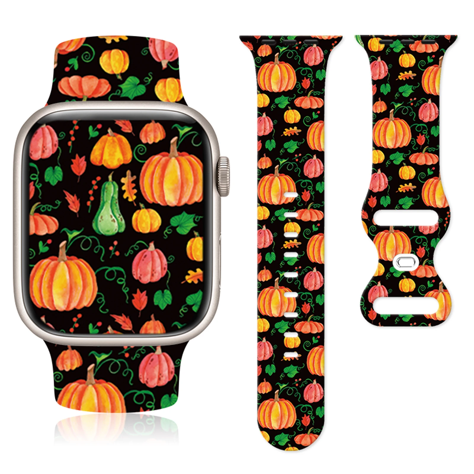 

Harvest of Autumn, Halloween for Apple Watch 10 9 8 7 Silicone Band Replacable Bracelet for iWatch 46mm 42mm 41mm 40mm Watchband
