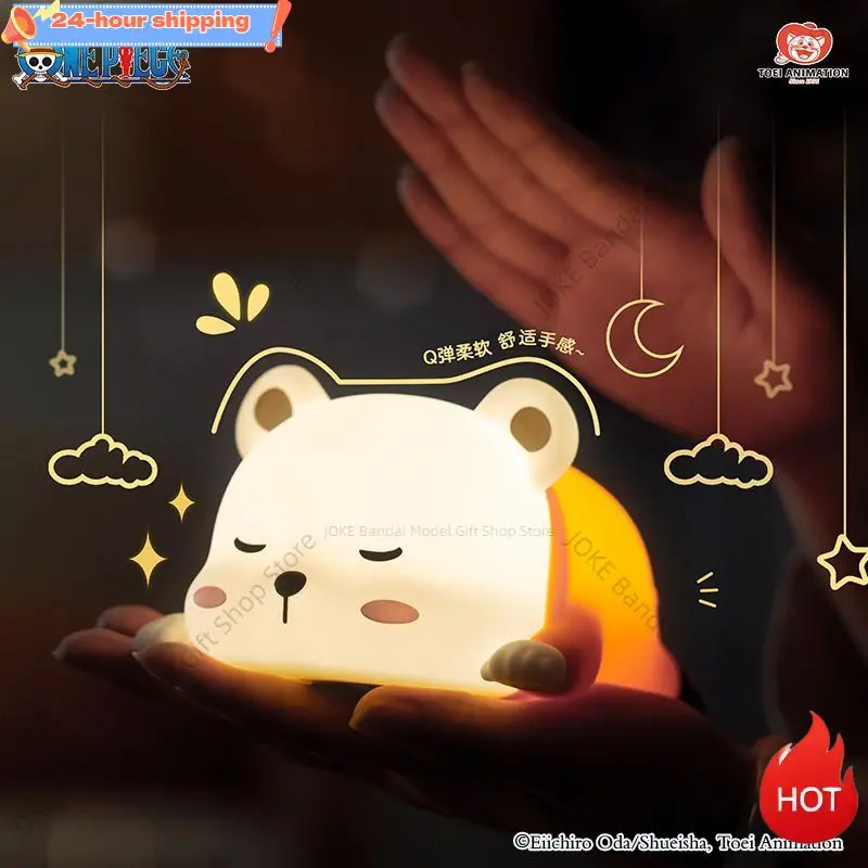 One Piece Original Luffy Night Light อะนิเมะเดสก์ท็อปตกแต่งแม่เหล็กโคมไฟดวงจันทร์เด็กตลกวันหยุดของขวัญ