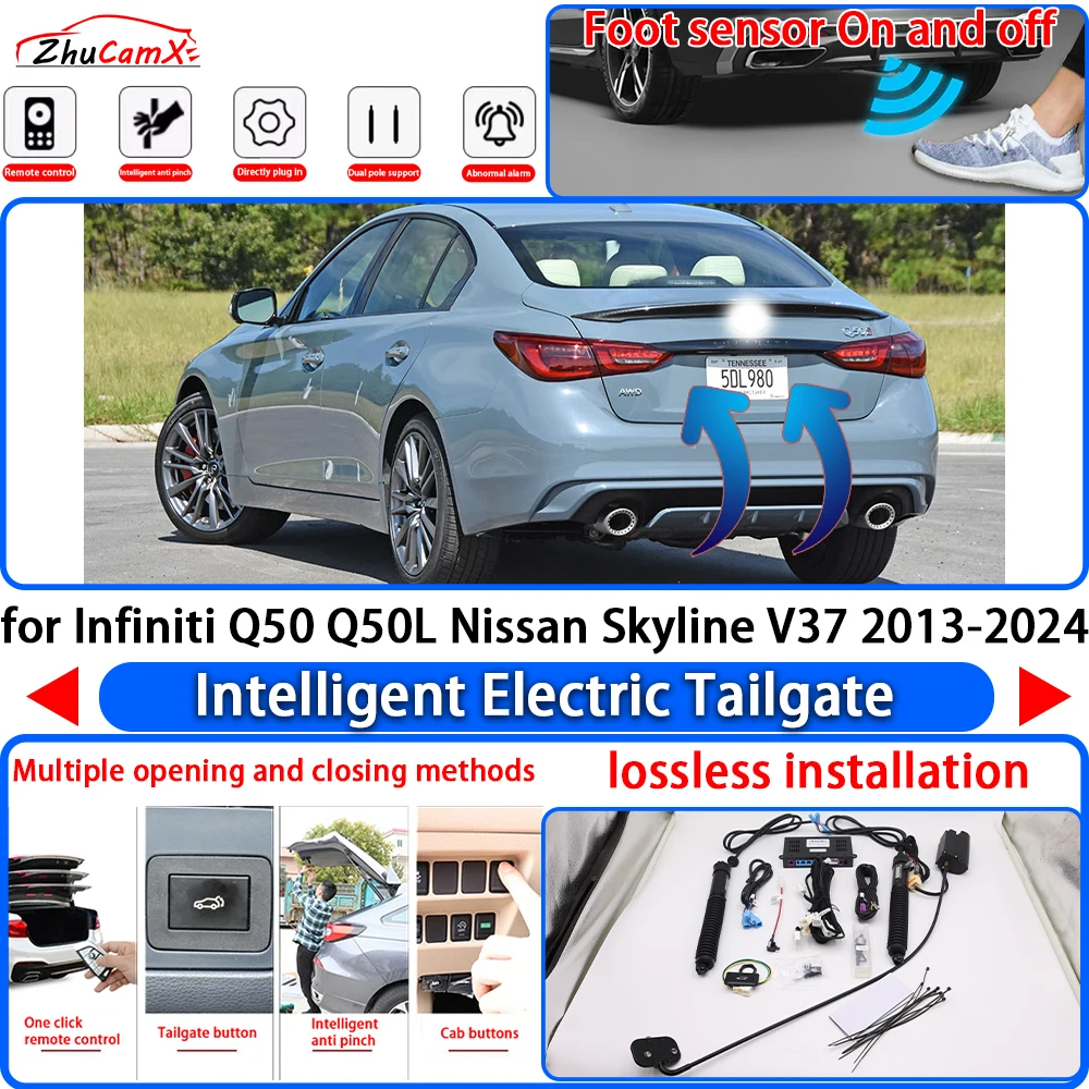 ZhuCamX for Infiniti Q50 Q50L Nissan Skyline V37 2013-2024 Power Liftgate Trunk Electric Suction Tailgate Tail Gate Lift Strut