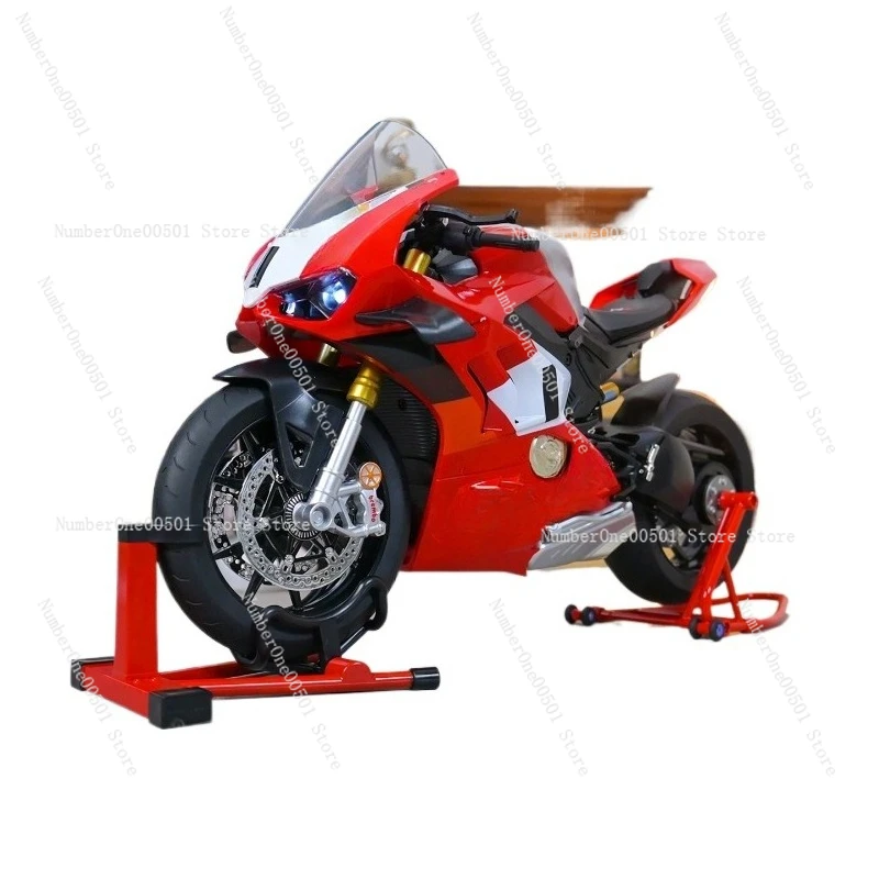 1 6 Scale V4R Race Motorcycle Model with Working Ignition Sound and Light Desk Decor Collectible