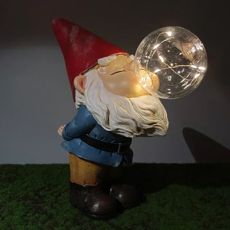 

Resin Dwarf Bubble Solar Light Figurines for Interior Pygmy Decorative Statues Home Garden Courtyard Decor Accessorie