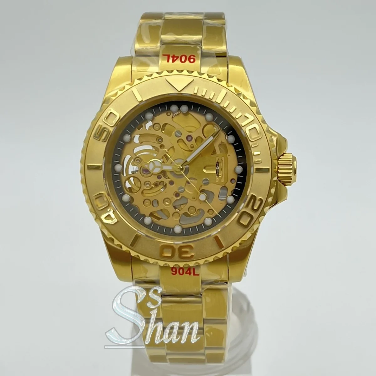 Мужские роскошные часы для дайвинга NH71, представляет собой браслет из нержавеющей стали диаметром 40 мм, золотым браслетом 316, водонепроницаемость до 100 метров.
