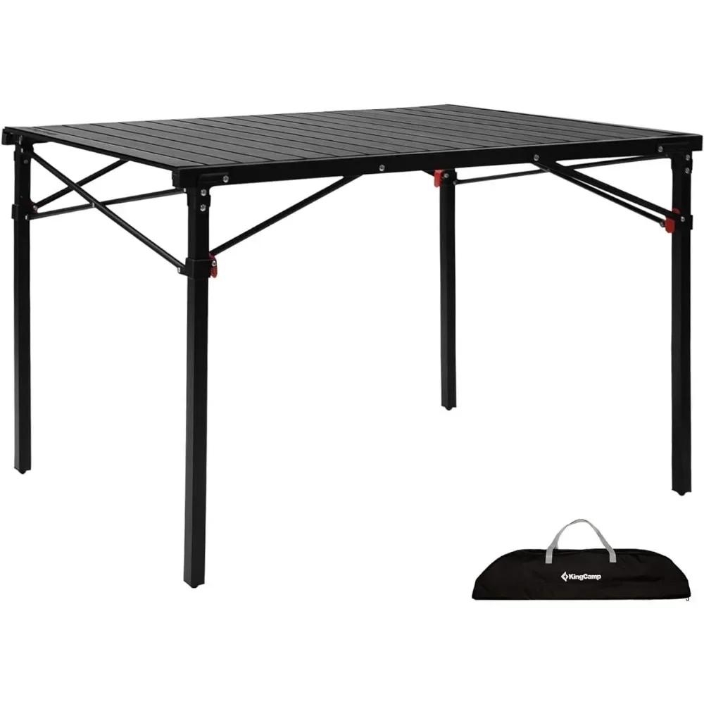 

Camping Lightweight Aluminum Folding Camp Table Service Tables Portable Strong Stable Roll Up Table for 4-6 Person for Picnic