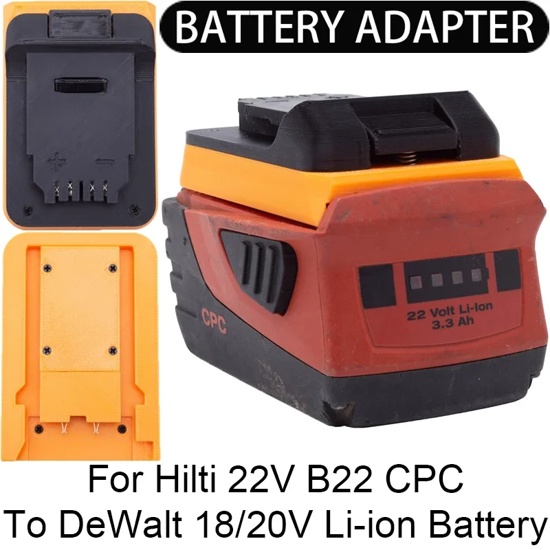 

Adapter/Converter for DeWalt 18/20V Li-ion tools to Hilti 22V B22 CPC Li-ion battery adapter Power Tool Accessories