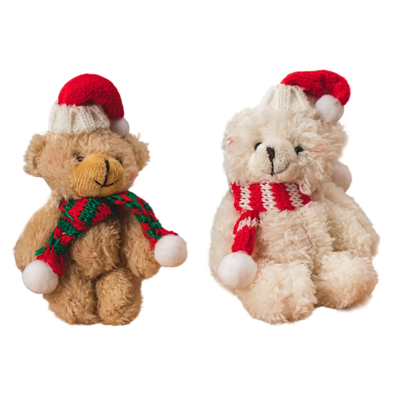 Plush Bear Doll for Christmas, Stuffed Animal Toy And Ornament for Holiday Decor