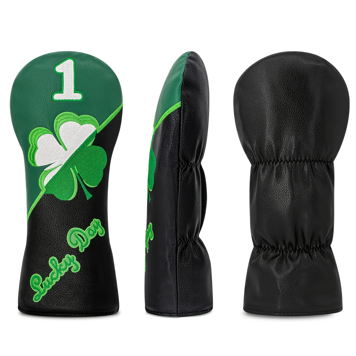 1/4pcs Golf Headcovers - Floral Pattern Golfer Design Black Golf Club Head Covers, Suitable for Drivers, Fairway Woods, Hybrids image 3
