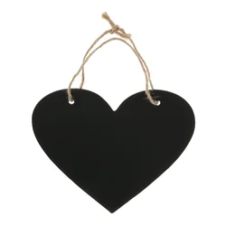 Heart Shaped Blackboard Small Chalkboard Hanging Signs Wooden Hanging Chalk Blackboard Hanging String Hanging Chalkboard Signs