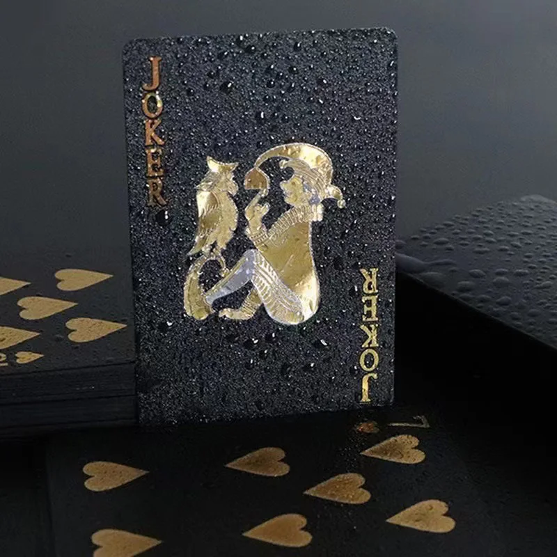 Color Black Gold Playing Cards Group Waterproof Pokerpakdmagic Package Board Game Gift Collection 2024 New Product