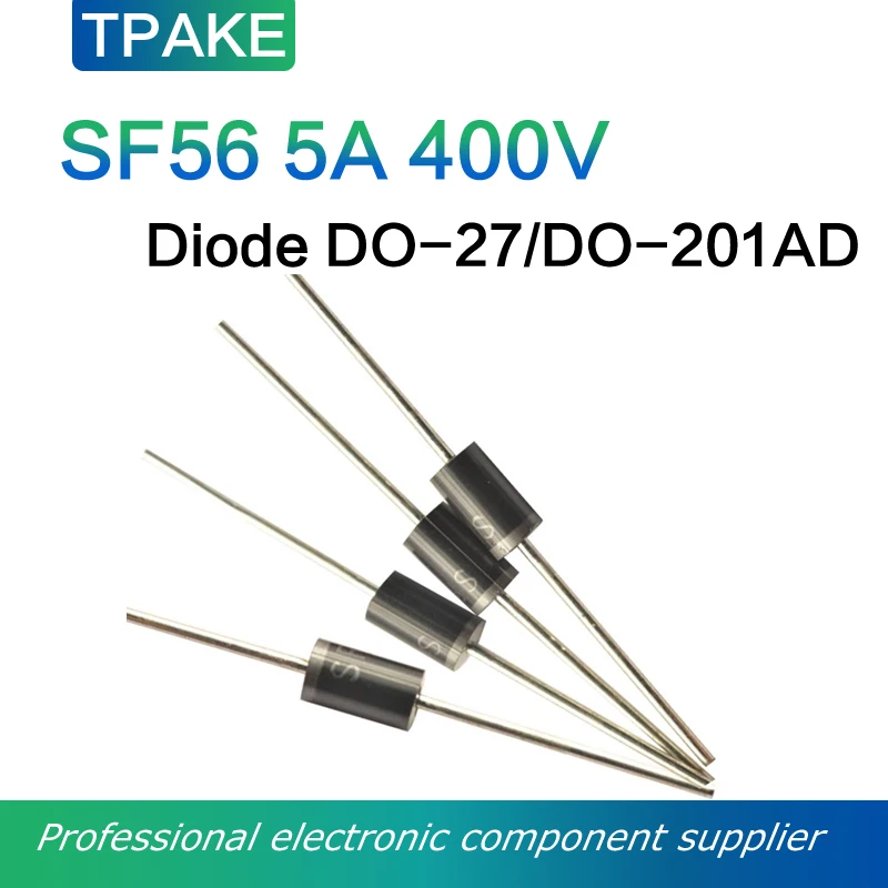 10pcs SF56 5A 400V DO-27 DO-201AD Ultra Fast Recovery Diode