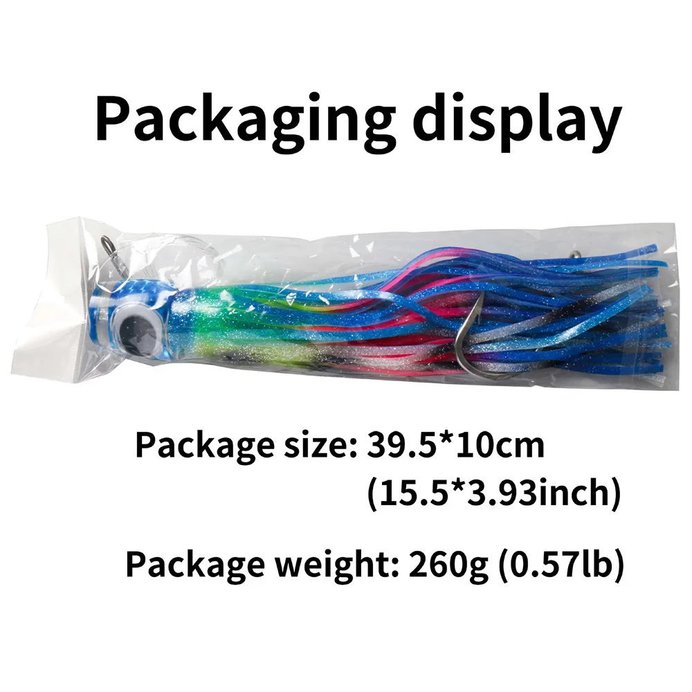 34 cm 260 g Wahoo-Köder Trolling Salzwasser Big Game Fishing Tiefsee-Bootsangeln Thunfisch-Köder Haken für Mahi Leurre Marlin Billfish – Detail 8