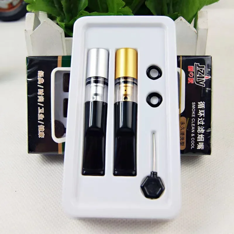 High Grade cigarette holder Cleanable thick and thin dual-purpose circulating dual filtration Smoking filter Acrylic Men Gift