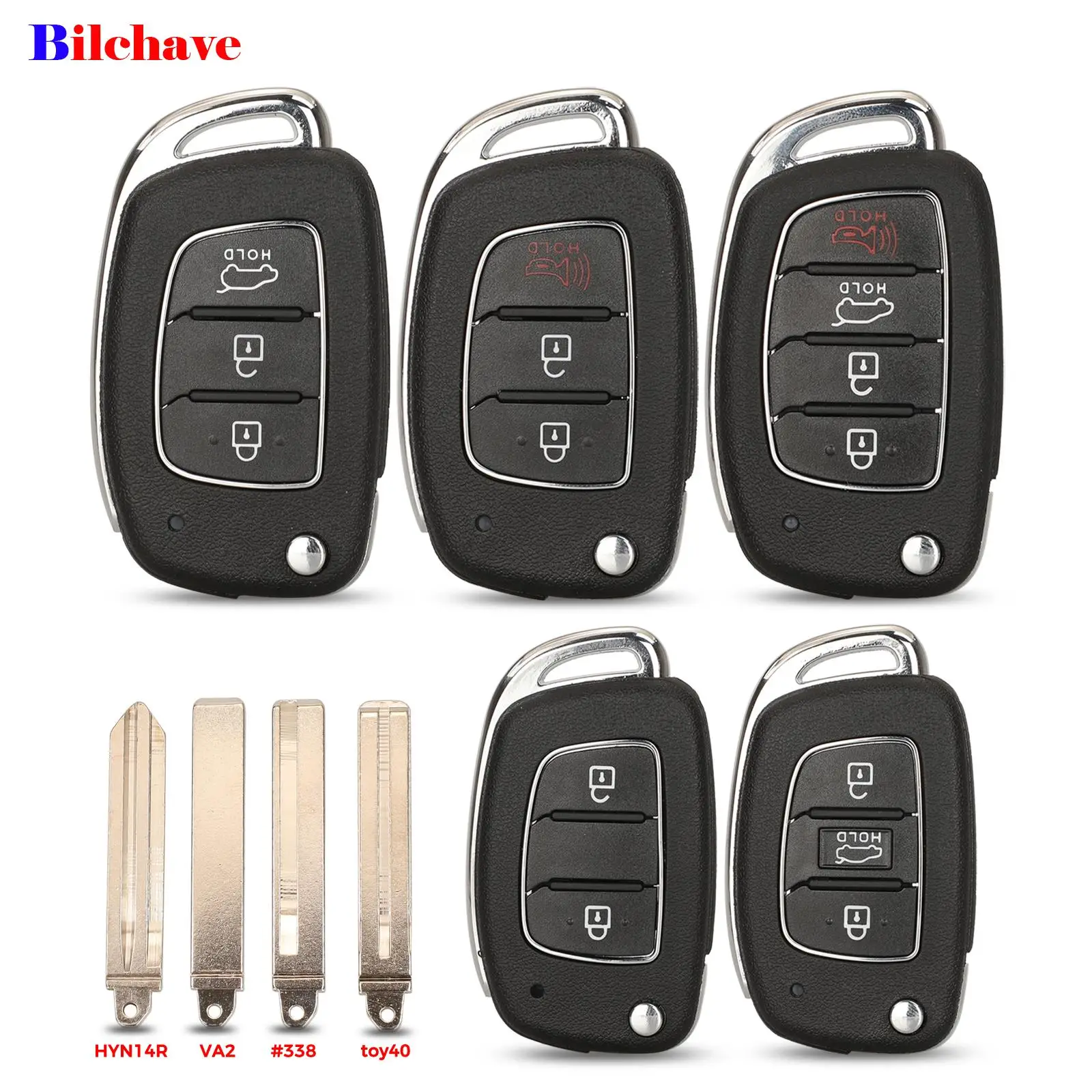 

jingyuqin 2/3/4 Buttons For Hyundai Solaris Verna Reina Elantra ix25 Flip Remote Car Key Shell Fob Case Toy40 HYN14R VA2 Blade