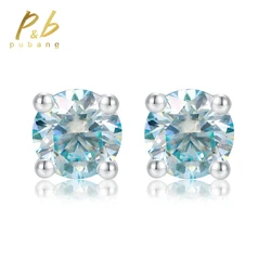 PuBang Fine Jewelry 925 Sterling Silver 0.5CTx2PCS GRA Moissanite Diamond Stud Earrings for Women Men Anniversary Gift Wholesale