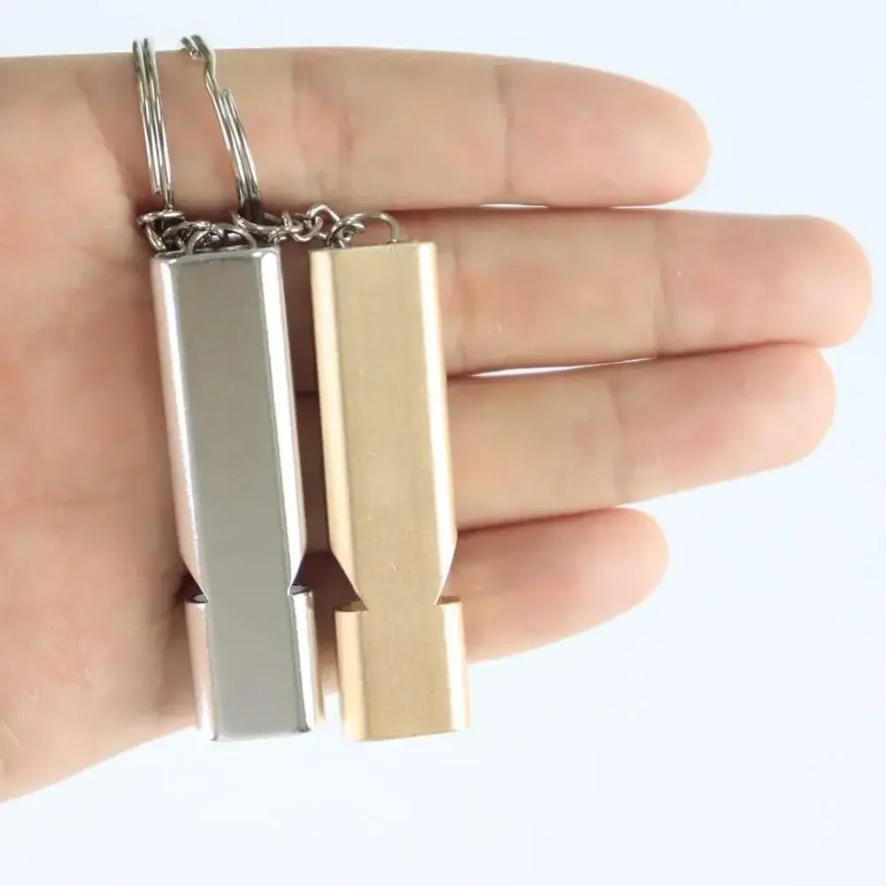 1-3PC Dual Frequency Survival Whistle Flat Metal Whistle for Outdoor Hiking Climbing Emergence Whistle Tools