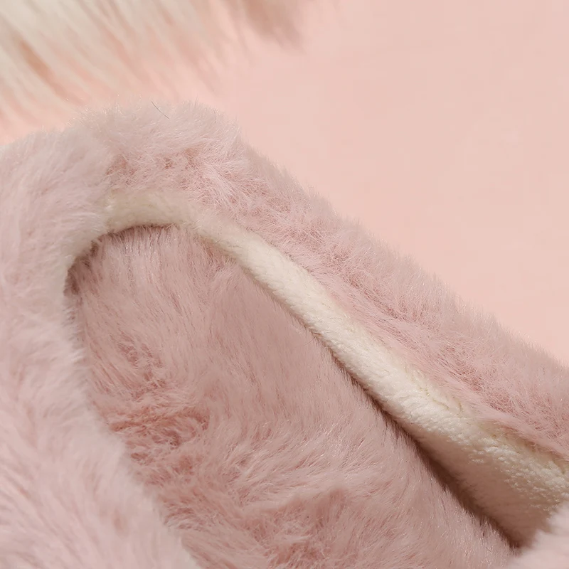 2022 INS Platform Slippers Girls Ladies Korean Version Style Winter Faux Fur Slides Women's Indoor Home Slippers Shoes