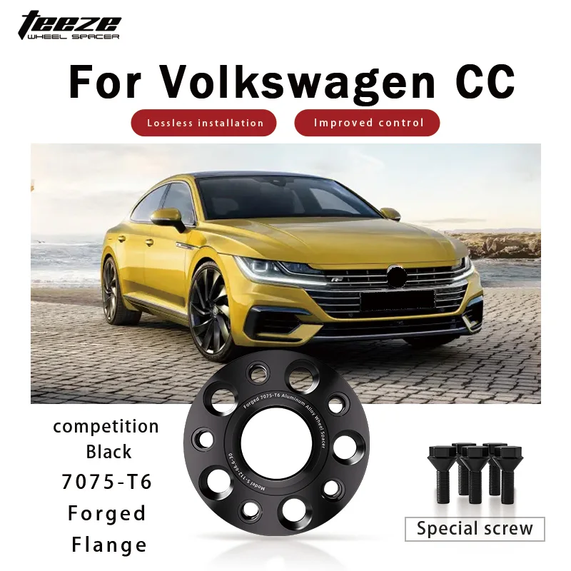 

Teeze 2/4 шт. 5x114,3 CB 60,1 мм M12x1,5 ступица центральная черная кованая прокладка колеса для Volkswagen CC фланцевая пластина 15/20/25/30 мм