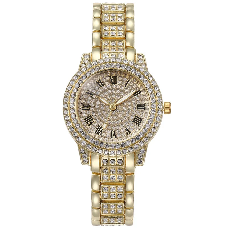 Full Sky Star Diamond Watch para Mulher, todo diamante, Casual Fashion, Versátil, High End, Presente de Aniversário, Novo