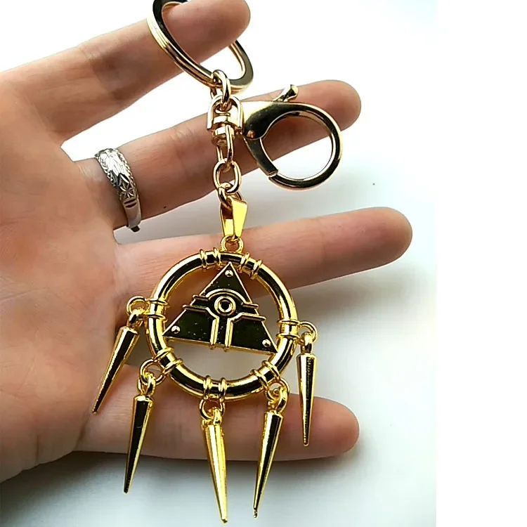 Yu Gi Oh Millennium Puzzle Gold Wheel Wisdom Pendant Necklace Keychain Jewels Gift Anime Halloween Cosplay Prop Unisex