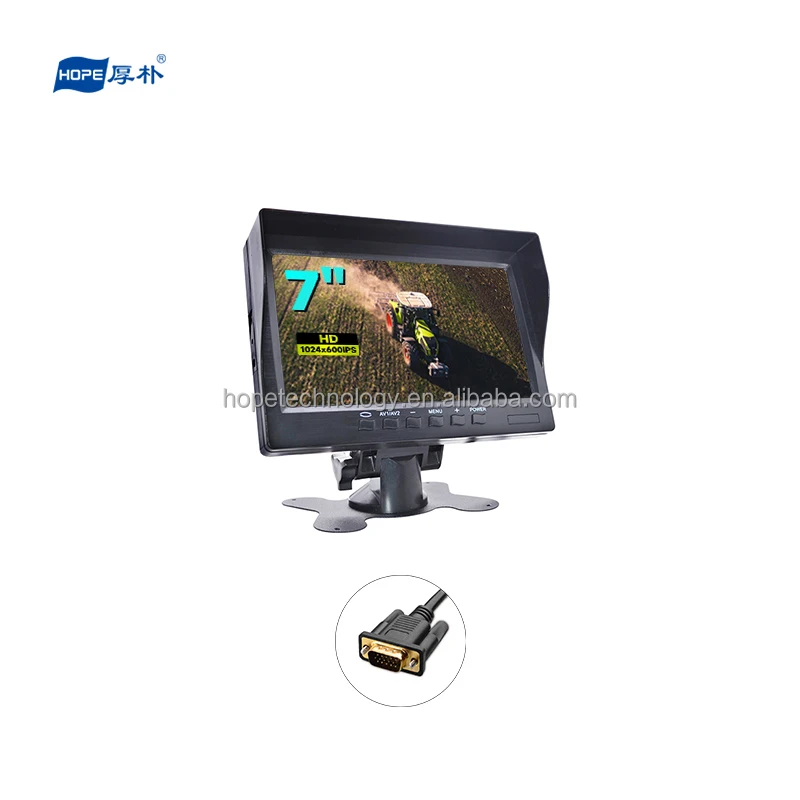 7-Zoll-Monitor, vollfarbig, 1024 x 600, Quad-Display, TFT-LCD, Rückansicht, LKW, Bus, Auto-Monitor
