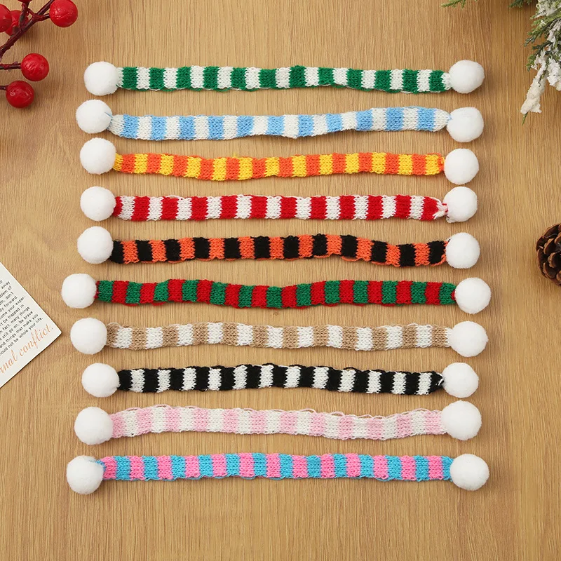 10/5 Stück Mini-Strickmütze, Mini-Weihnachtsschal-Set, Stricken, Basteln, Weihnachtsmützen, dekorative handgefertigte DIY-Basteldekoration – Detail 5