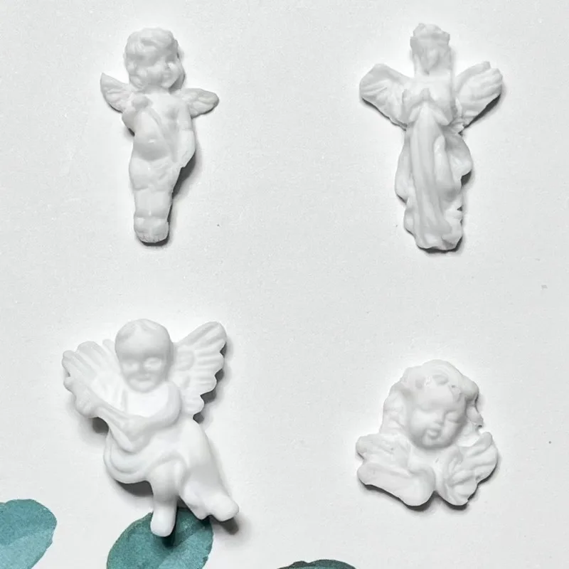 

20pcs miniso angel cartoon nail charms for diy nail making kawaii cute resin nail art decoreation
