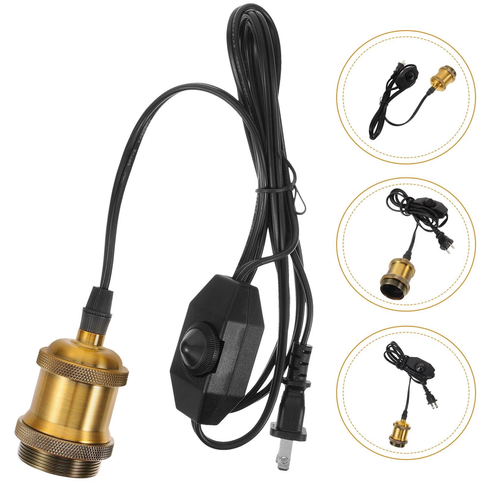 

Retro Dimming E27 Base Pendant Light Cord Aluminum Hanging Pendant Light Socket Plug In Lamp Accessories Plug In Socket