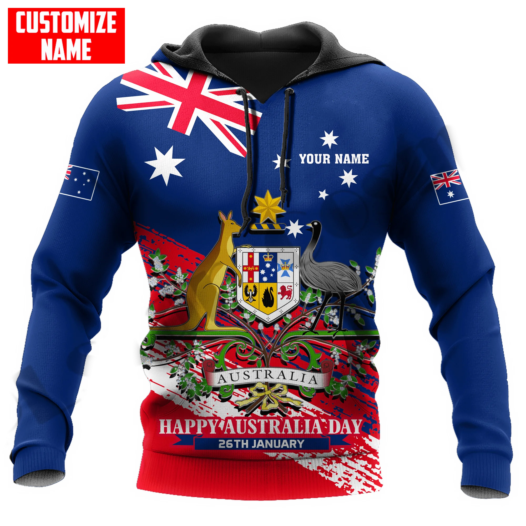 PLstar Cosmos 3Dprint Newest Australia Flag Custom Name Art Harajuku Streetwear Casual Unique Unisex Hoodies/Sweatshirt/Zip A-13