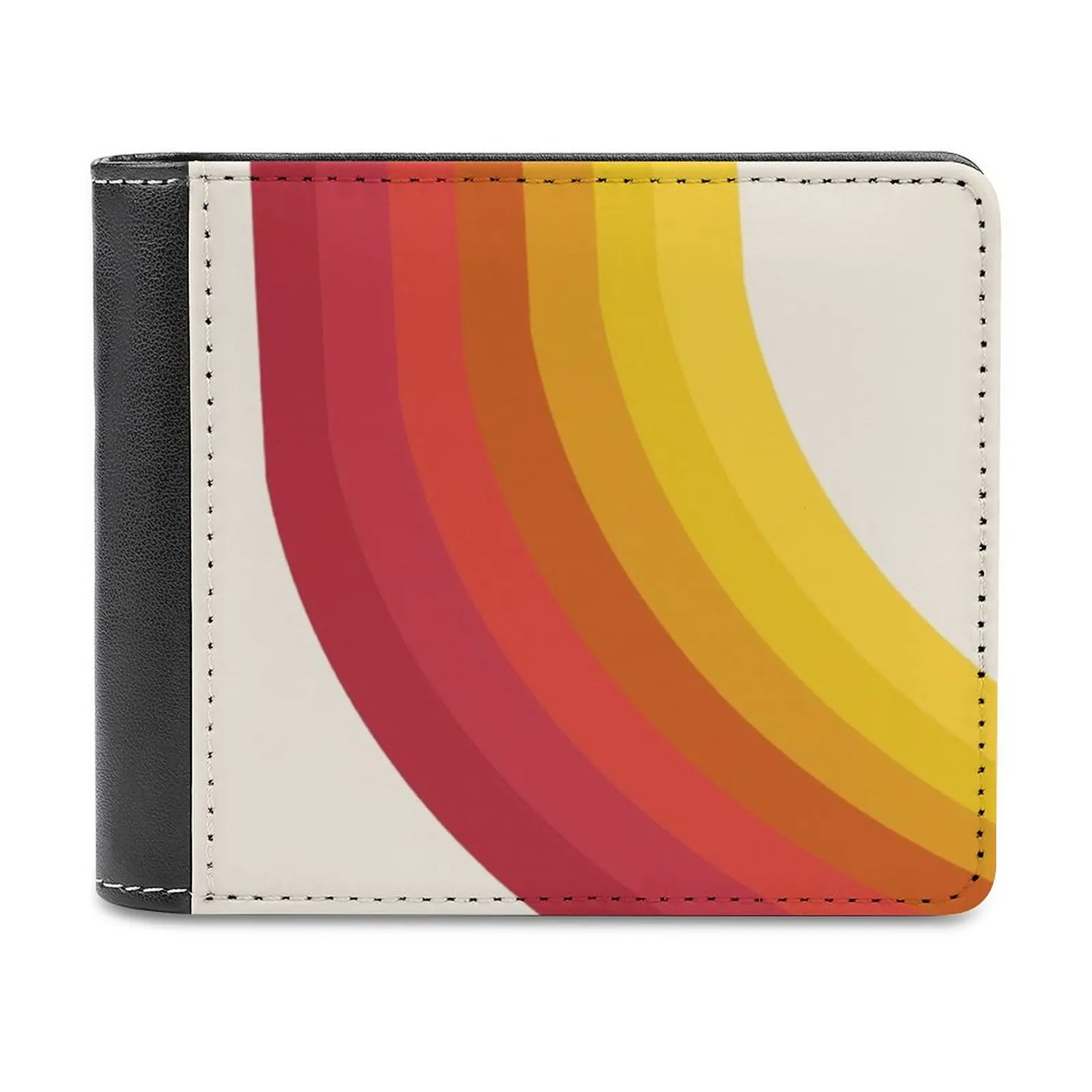 

4 Sho Ретро 70-х годов Стиль Возврат Вибрации 1970-х Модный Декор Искусство Минималистский Радужные Полосы Мужской Кошелек Кошельки Кошельки Новый Дизайн