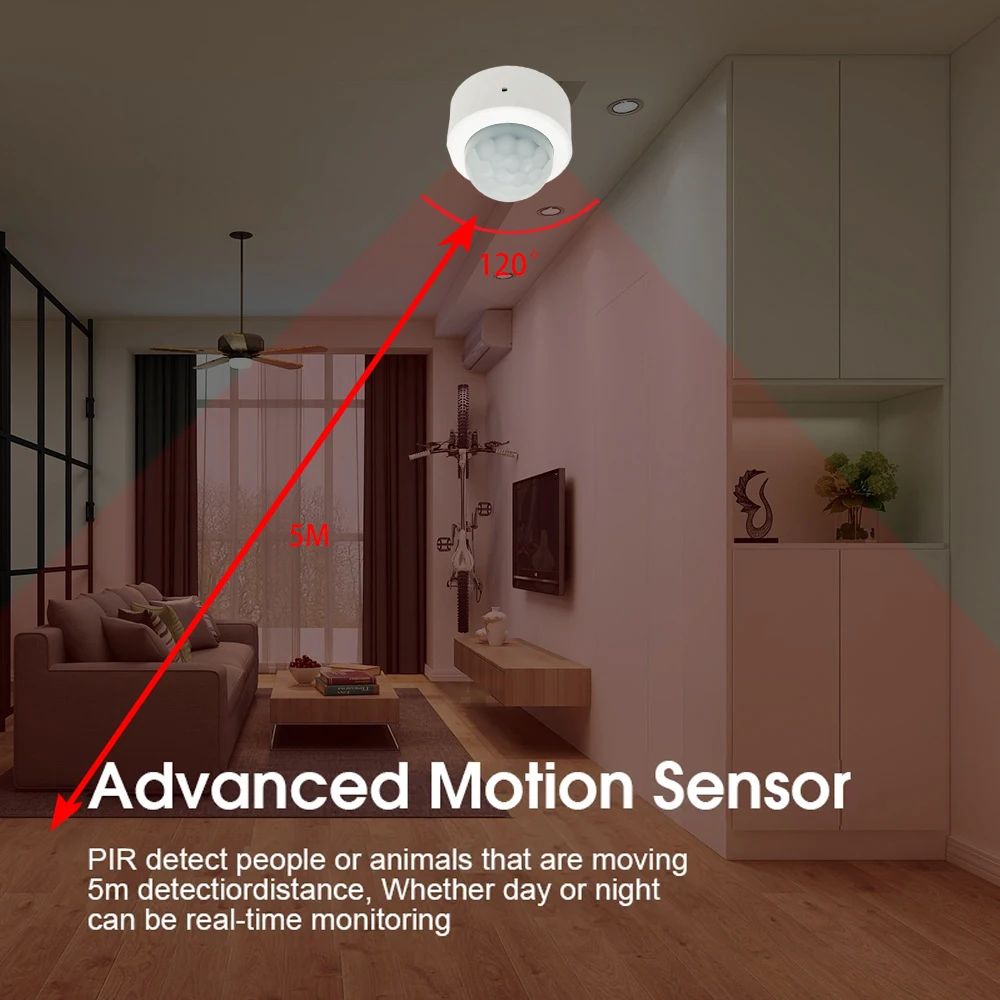 COOLO Tuya ZigBee PIR Motion Sensor Smart Home Human Body Infrared Detector Security Smart Life Works With Alexa Google Home