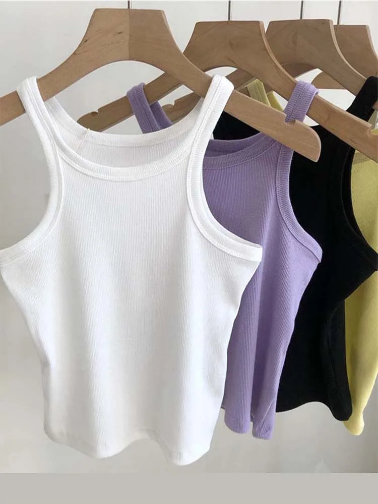 2023 Women Tank Tops Sexy Cropped Top Female Women Summer Camisole Camis Black White Sport Clothes For Women