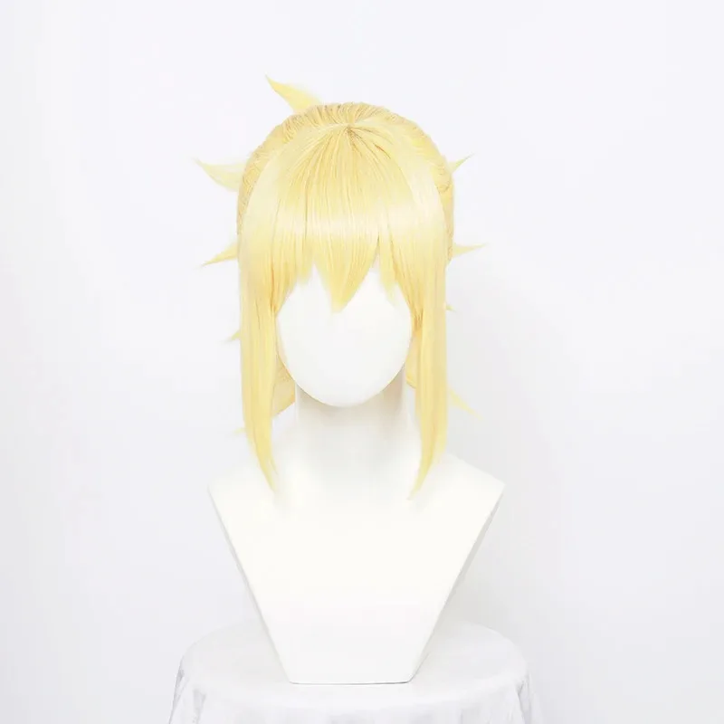 Zizi 2025 ccutoo الشعر الاصطناعية Kohaku أنيمي Dr.Stone تأثيري ذهبي ذيل حصان مقاومة للحرارة زي الباروكات + شعر مستعار مجاني Ca #2