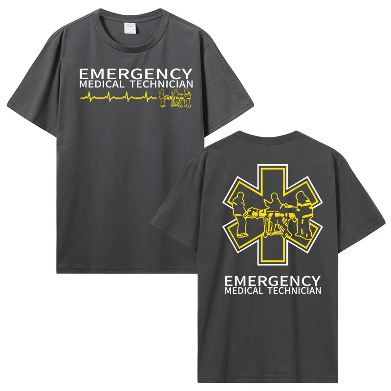 Summer Fashion Cotton T-shirt Mens Clothing Casual Tshirt Proud Paramedic EMT Emergency Medical Technician Medic Rescue T Shirt