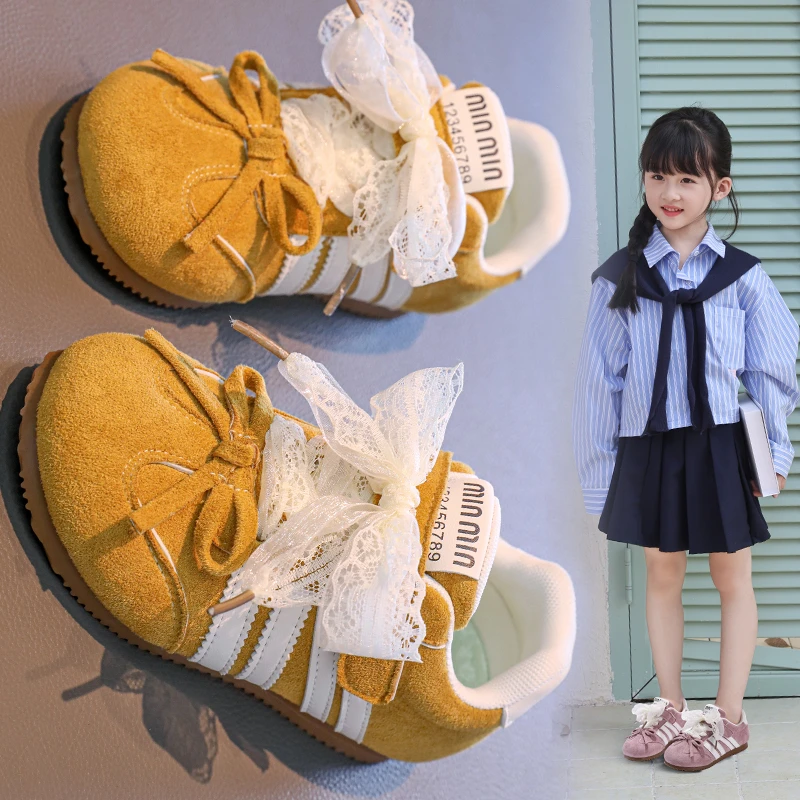 

New fashionable casual shoes for girls, Spring and Autumn, princess Forrest Gump shoes, bow sports shoes, trendy