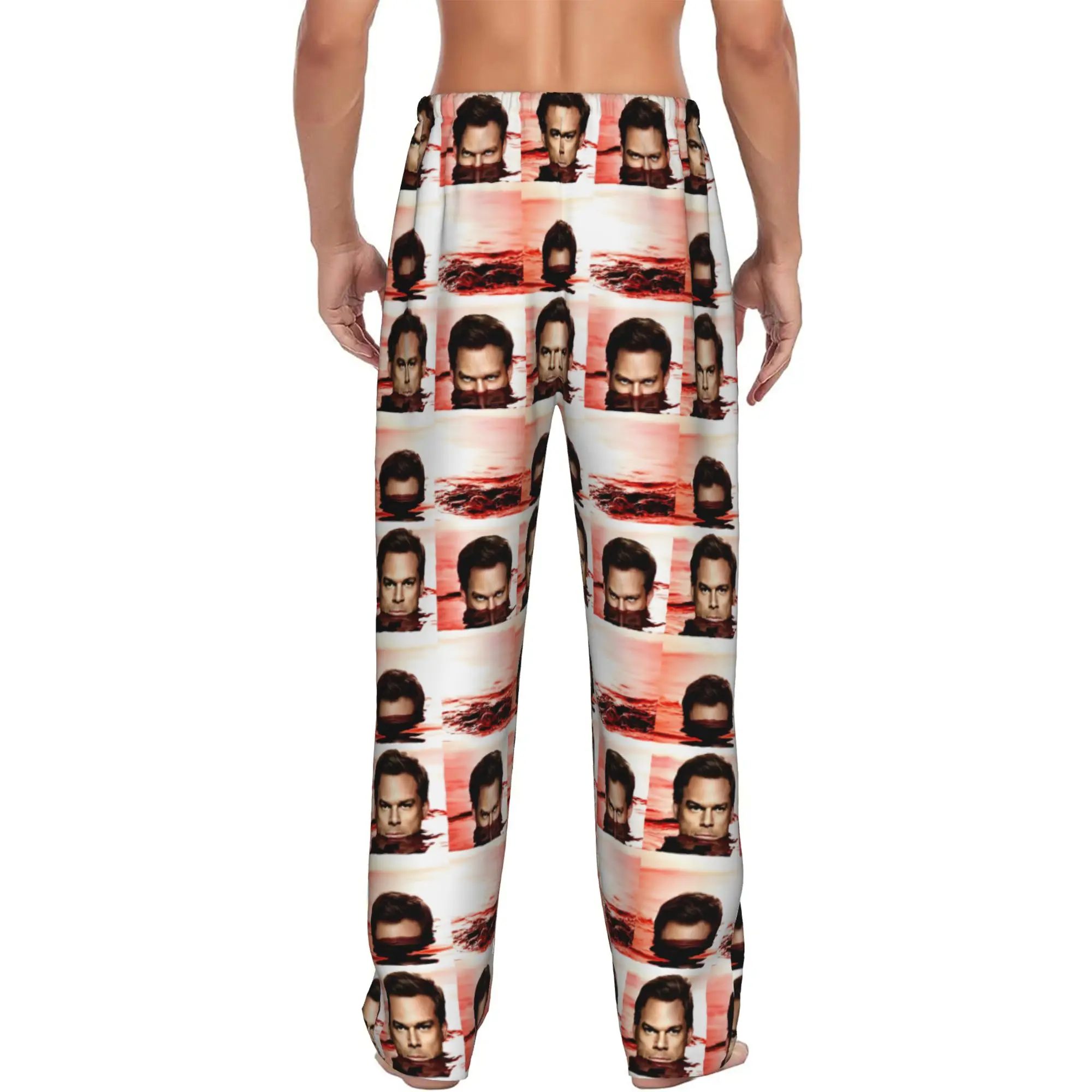 Custom Dexter Morgan Pajama Pants for Men Movie Lounge Sleep Stretch Sleepwear Bottoms with Pockets view 3