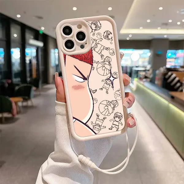 SLAM DUNK Sakuragi Hanamichi Phone Case For iPhone 16 15 14 13 12 mini 11 8 7 Pro Max Plus Cover Eyes Ladder Rope Soft Silicone